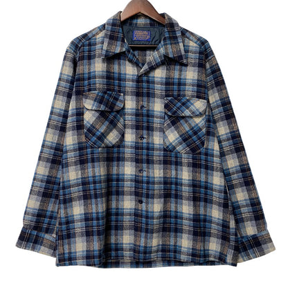 【中古品】【メンズ】 PENDLETON ペンドルトン 70S USA製 BOARD SHIRT ボード シャツ トップス 長袖 146-260529-ya-14-izu サイズ：L カラー：ブルー 万代Net店
