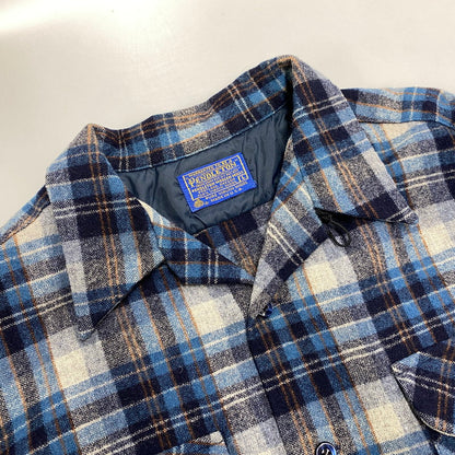 【中古品】【メンズ】 PENDLETON ペンドルトン 70S USA製 BOARD SHIRT ボード シャツ トップス 長袖 146-260529-ya-14-izu サイズ：L カラー：ブルー 万代Net店
