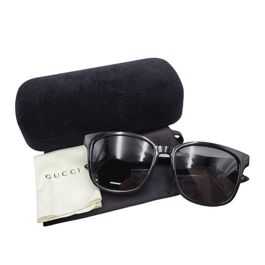 【中古品】【メンズ/レディース】 GUCCI グッチ SQUARE SUNGLASSES GG0637SK スクエア サングラス 183-260530-as-24-izu サイズ：56□18-150 カラー：ブラック 万代Net店