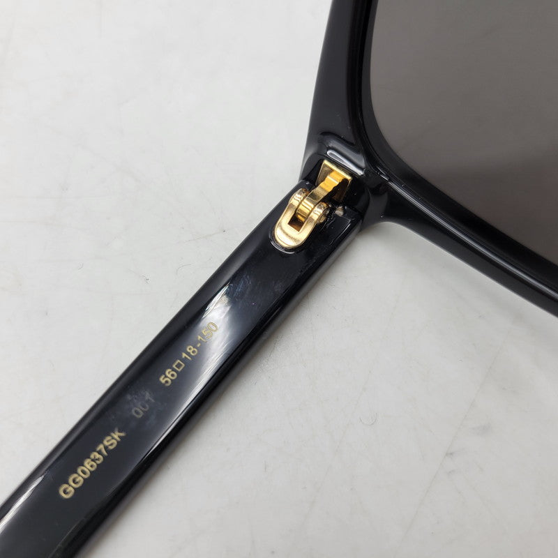 【中古品】【メンズ/レディース】 GUCCI グッチ SQUARE SUNGLASSES GG0637SK スクエア サングラス 183-260530-as-24-izu サイズ：56□18-150 カラー：ブラック 万代Net店