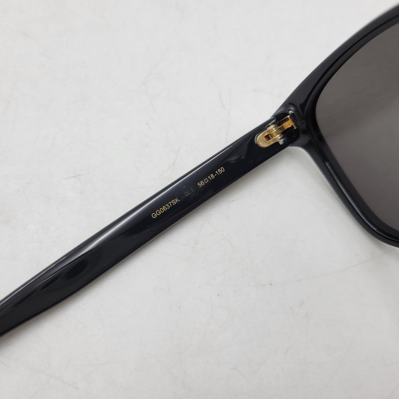 【中古品】【メンズ/レディース】 GUCCI グッチ SQUARE SUNGLASSES GG0637SK スクエア サングラス 183-260530-as-24-izu サイズ：56□18-150 カラー：ブラック 万代Net店