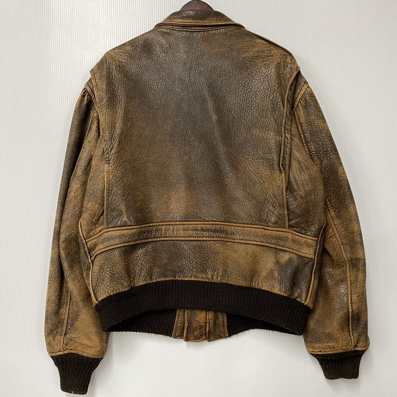 【中古品】【メンズ】 AVIREX アヴィレックス 7823 USA製 80-90S TYPE G-2 FLIGHT JACKET タイプ ジーツー フライト ジャケット アウター 145-260527-cs-01-izu サイズ：44 カラー：ブラウン 万代Net店