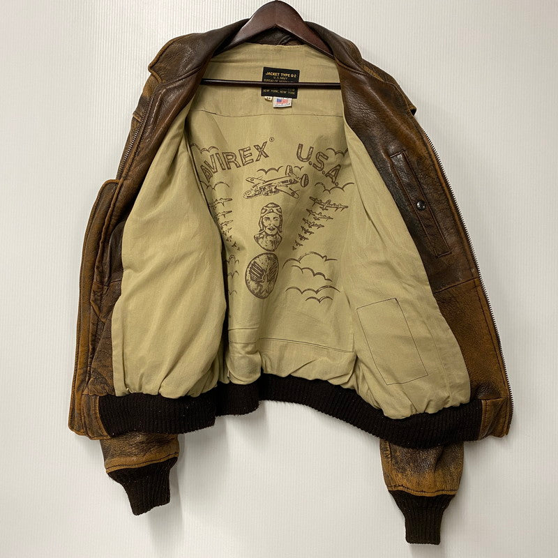 【中古品】【メンズ】 AVIREX アヴィレックス 7823 USA製 80-90S TYPE G-2 FLIGHT JACKET タイプ ジーツー フライト ジャケット アウター 145-260527-cs-01-izu サイズ：44 カラー：ブラウン 万代Net店