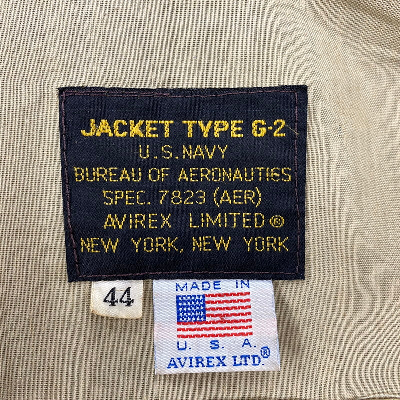 【中古品】【メンズ】 AVIREX アヴィレックス 7823 USA製 80-90S TYPE G-2 FLIGHT JACKET タイプ ジーツー フライト ジャケット アウター 145-260527-cs-01-izu サイズ：44 カラー：ブラウン 万代Net店