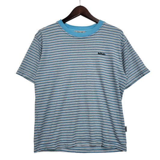 【中古品】【メンズ】 BITCH SKATEBOARDS ビッチスケートボード BORDER S/S TEE ボーダー ショートスリーブ Tシャツ 半袖 146-260530-as-05-izu サイズ：M カラー：ブルー系 万代Net店