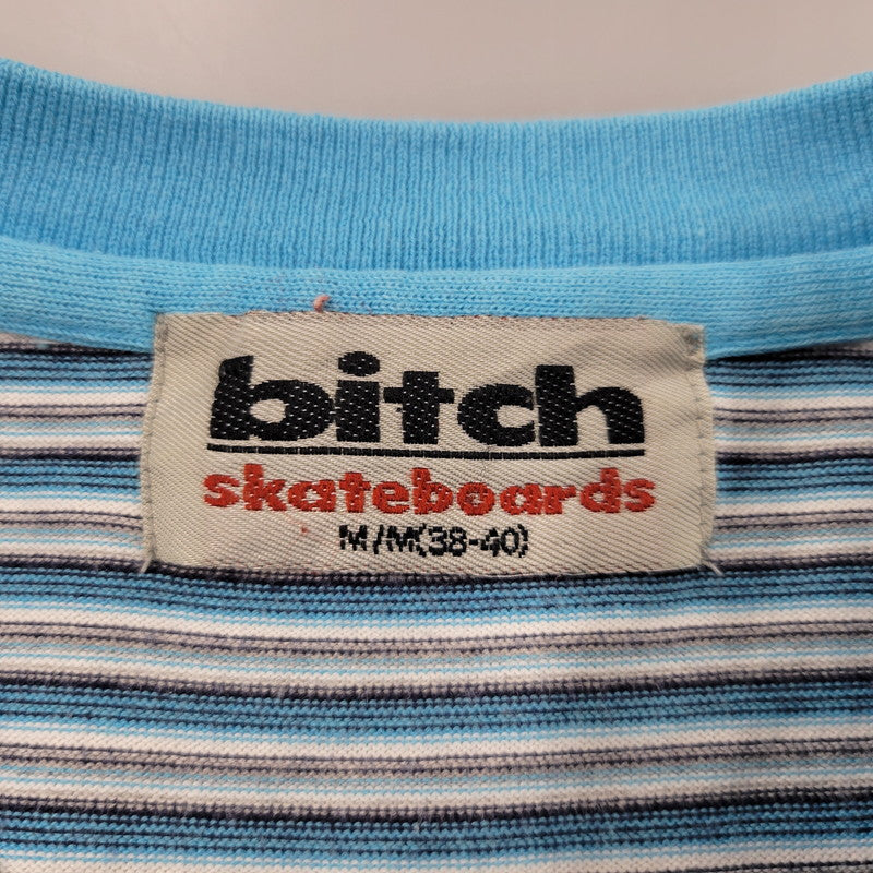 【中古品】【メンズ】 BITCH SKATEBOARDS ビッチスケートボード BORDER S/S TEE ボーダー ショートスリーブ Tシャツ 半袖 146-260530-as-05-izu サイズ：M カラー：ブルー系 万代Net店