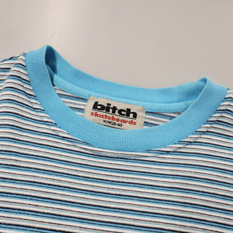 【中古品】【メンズ】 BITCH SKATEBOARDS ビッチスケートボード BORDER S/S TEE ボーダー ショートスリーブ Tシャツ 半袖 146-260530-as-05-izu サイズ：M カラー：ブルー系 万代Net店