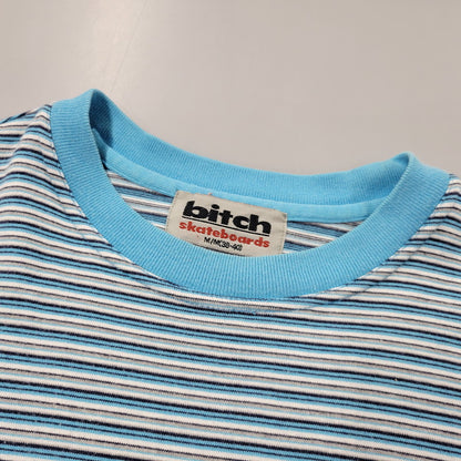 【中古品】【メンズ】 BITCH SKATEBOARDS ビッチスケートボード BORDER S/S TEE ボーダー ショートスリーブ Tシャツ 半袖 146-260530-as-05-izu サイズ：M カラー：ブルー系 万代Net店