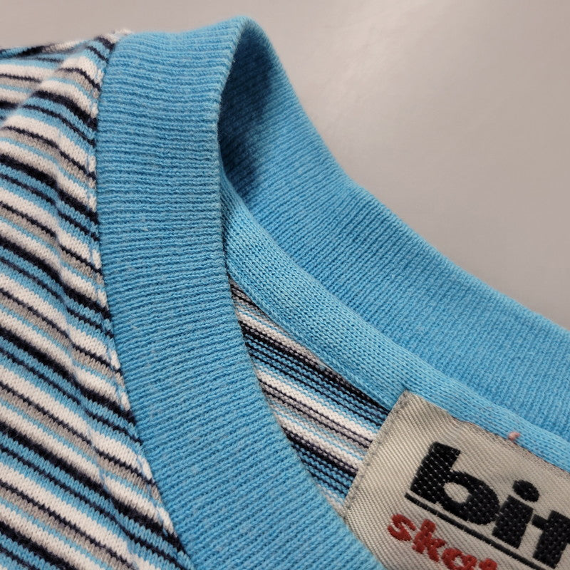 【中古品】【メンズ】 BITCH SKATEBOARDS ビッチスケートボード BORDER S/S TEE ボーダー ショートスリーブ Tシャツ 半袖 146-260530-as-05-izu サイズ：M カラー：ブルー系 万代Net店