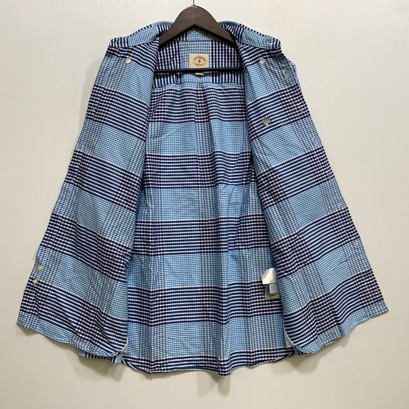 【中古品】【メンズ】 Brooks Brothers ブルックスブラザーズ RED FLEECE GINGHAM CHECK LS SHIRT ギンガムチェック ロングスリーブ シャツ 長袖 145-260715-as-03-izu サイズ：S カラー：ブルー系 万代Net店