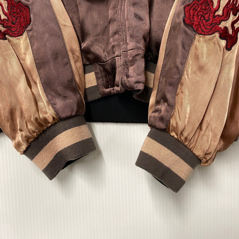 【中古品】【メンズ】 飛翔白麗 REVERSIBLE RAYON SUKAJAN リバーシブル レーヨン スカジャン ジャケット 145-260530-as-02-izu サイズ：M カラー：ピンク系/ブラック 万代Net店