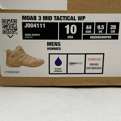 【中古美品】【メンズ】 MERRELL メレル J004111 MOAB 3 MID TACTICAL WP モアブ 3 ミッド タクティカル ウォータープルーフ スニーカー 靴 162-260530-kh-07-izu サイズ：28 カラー：DARK COYOTE 万代Net店