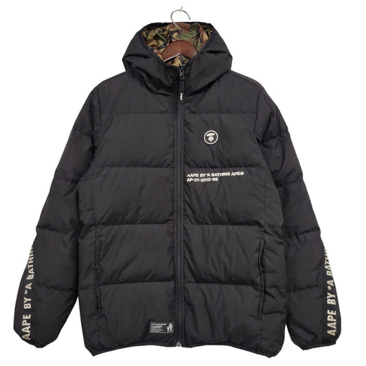 【中古品】【メンズ】 A BATHING APE アベイシングエイプ AAPDNM7294XXD REVERSIBLE HOODED DOWN JACKET リバーシブル フーデッド ダウン ジャケット アウター 142-260528-ya-01-izu サイズ：M カラー：ブラック×マルチ 万代Net店