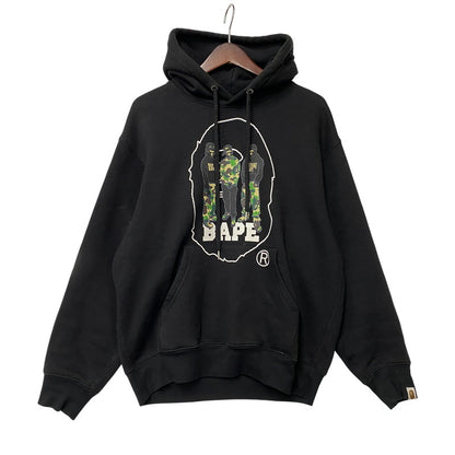 【中古品】【メンズ】 A BATHING APE アベイシングエイプ 001PPJ801056I BAPE SPORTS GRAPHIC PULLOVER HOODIE ベイプ スポーツ グラフィック プルオーバー フーディー トップス 長袖 142-260529-ya-13-izu サイズ：S カラー：ブラック 万代Net店