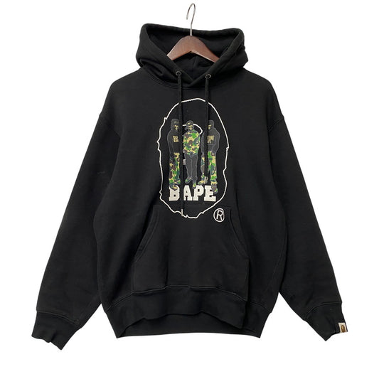 【中古品】【メンズ】 A BATHING APE アベイシングエイプ 001PPJ801056I BAPE SPORTS GRAPHIC PULLOVER HOODIE ベイプ スポーツ グラフィック プルオーバー フーディー トップス 長袖 142-260529-ya-13-izu サイズ：S カラー：ブラック 万代Net店