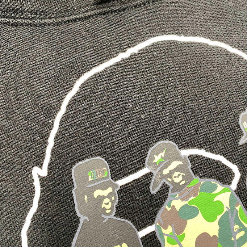 【中古品】【メンズ】 A BATHING APE アベイシングエイプ 001PPJ801056I BAPE SPORTS GRAPHIC PULLOVER HOODIE ベイプ スポーツ グラフィック プルオーバー フーディー トップス 長袖 142-260529-ya-13-izu サイズ：S カラー：ブラック 万代Net店