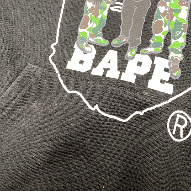 【中古品】【メンズ】 A BATHING APE アベイシングエイプ 001PPJ801056I BAPE SPORTS GRAPHIC PULLOVER HOODIE ベイプ スポーツ グラフィック プルオーバー フーディー トップス 長袖 142-260529-ya-13-izu サイズ：S カラー：ブラック 万代Net店