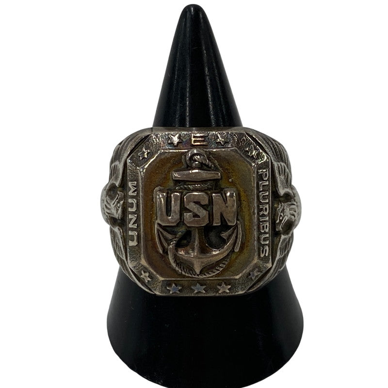【中古品】【メンズ】 U.S.NAVY ユーエスネイビー STERLING スターリング 推定40’～50’S JO刻印 ANCHOR RING アンカー リング 指輪 アクセサリー 192-260603-cs-09-izu カラー：シルバー 万代Net店