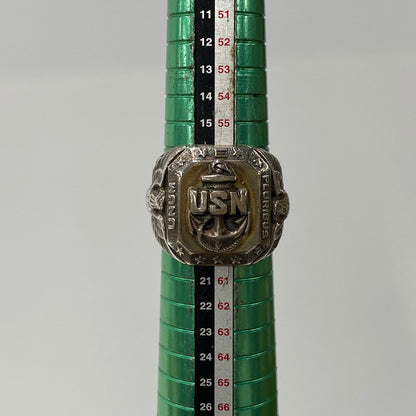 【中古品】【メンズ】 U.S.NAVY ユーエスネイビー STERLING スターリング 推定40’～50’S JO刻印 ANCHOR RING アンカー リング 指輪 アクセサリー 192-260603-cs-09-izu カラー：シルバー 万代Net店
