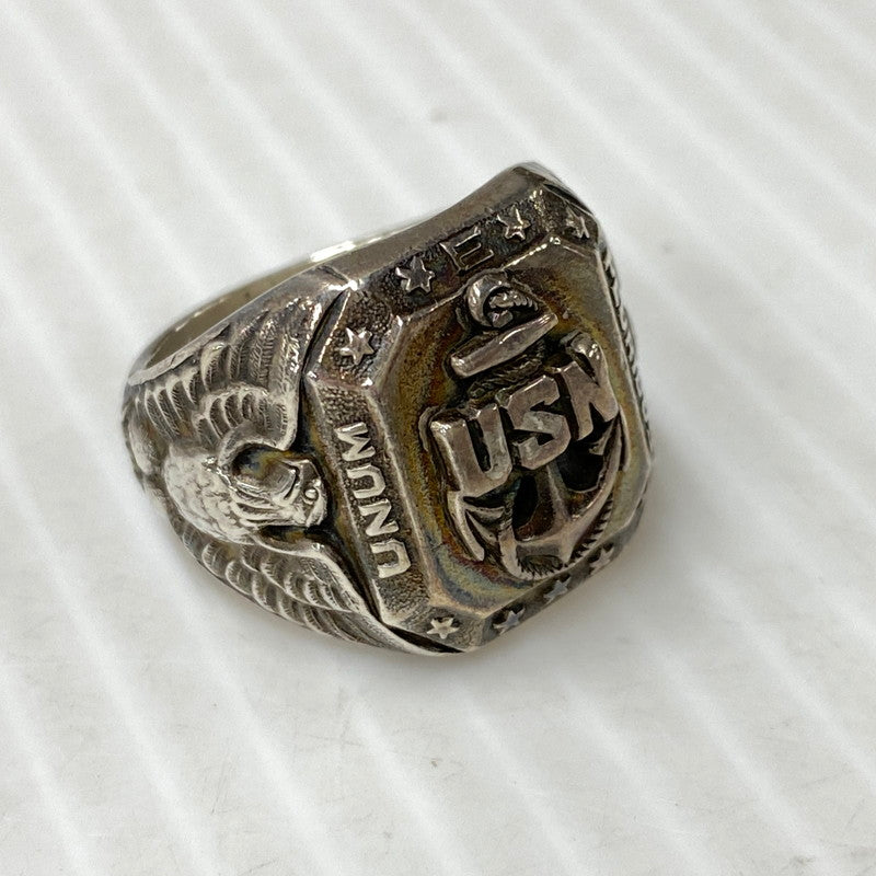 【中古品】【メンズ】 U.S.NAVY ユーエスネイビー STERLING スターリング 推定40’～50’S JO刻印 ANCHOR RING アンカー リング 指輪 アクセサリー 192-260603-cs-09-izu カラー：シルバー 万代Net店