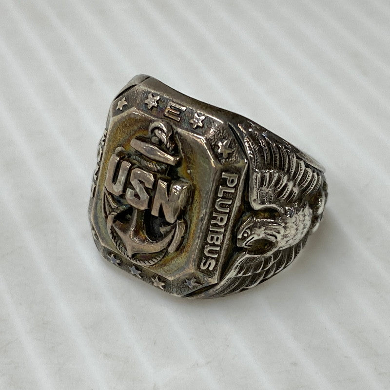 【中古品】【メンズ】 U.S.NAVY ユーエスネイビー STERLING スターリング 推定40’～50’S JO刻印 ANCHOR RING アンカー リング 指輪 アクセサリー 192-260603-cs-09-izu カラー：シルバー 万代Net店