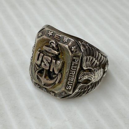 【中古品】【メンズ】 U.S.NAVY ユーエスネイビー STERLING スターリング 推定40’～50’S JO刻印 ANCHOR RING アンカー リング 指輪 アクセサリー 192-260603-cs-09-izu カラー：シルバー 万代Net店