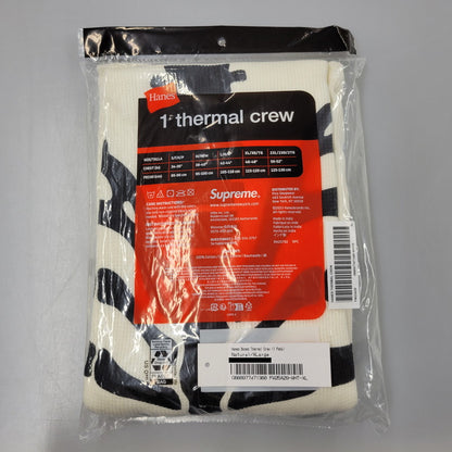【中古美品】【メンズ】 SUPREME シュプリーム × HANES ヘインズ BONES THERMAL CREW ボーンズ サーマル クルー (1 PACK) 149-260529-ya-03-izu サイズ：XL/XG カラー：NATURAL 万代Net店
