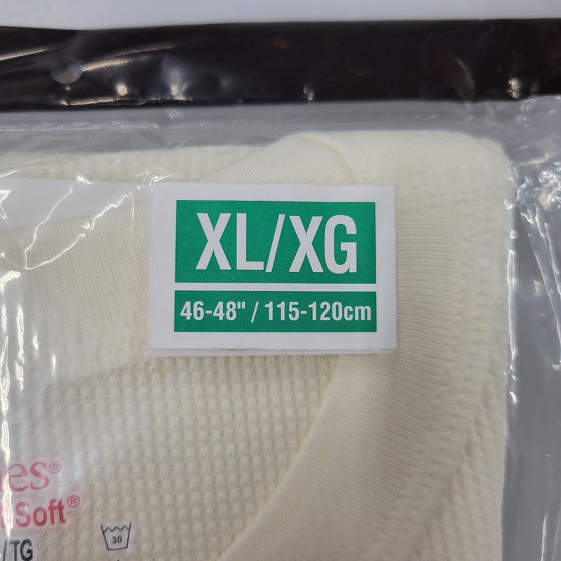 【中古美品】【メンズ】 SUPREME シュプリーム × HANES ヘインズ BONES THERMAL CREW ボーンズ サーマル クルー (1 PACK) 149-260529-ya-03-izu サイズ：XL/XG カラー：NATURAL 万代Net店