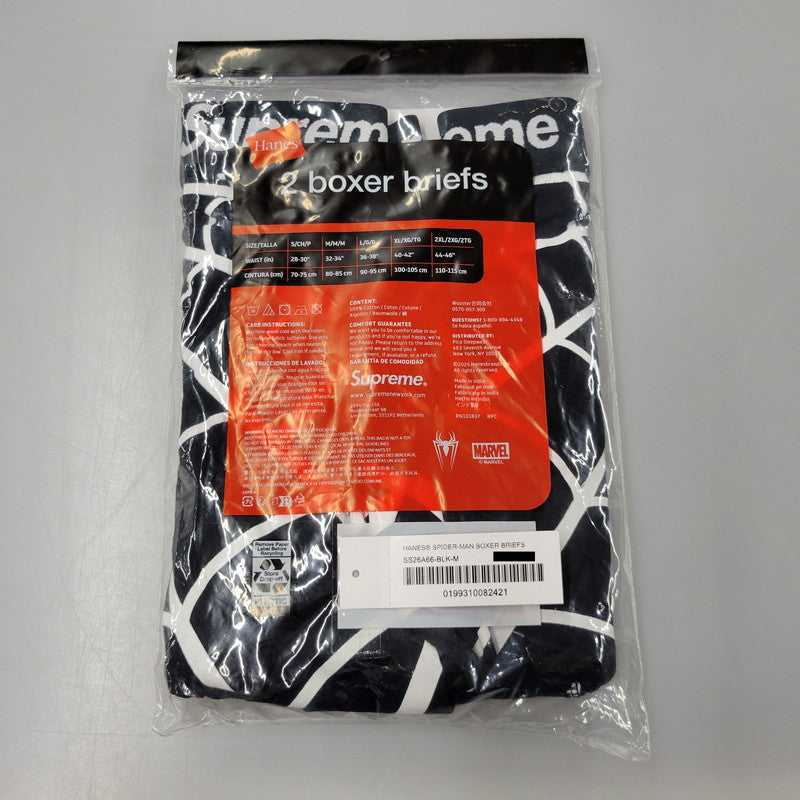 【中古美品】【メンズ】 SUPREME シュプリーム × HANES ヘインズ 26SS SPIDER-MAN BOXER BRIEFS スパイダーマン ボクサーブリーフス 208-260529-ya-02-izu サイズ：M/M カラー：BLACK 万代Net店