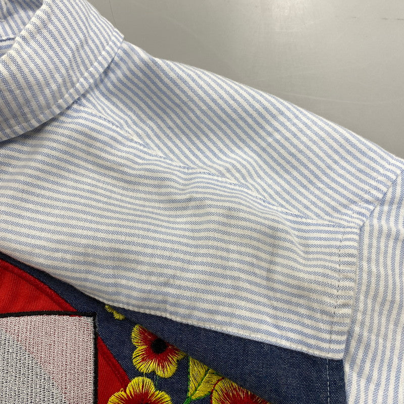 【中古品】【メンズ】 PALACE パレス HIPPY SALUTE SHIRT ヒッピー サルート シャツ トップス 長袖 142-260529-ya-10-izu サイズ：L カラー：ブルー×ホワイト 万代Net店
