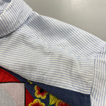 【中古品】【メンズ】 PALACE パレス HIPPY SALUTE SHIRT ヒッピー サルート シャツ トップス 長袖 142-260529-ya-10-izu サイズ：L カラー：ブルー×ホワイト 万代Net店