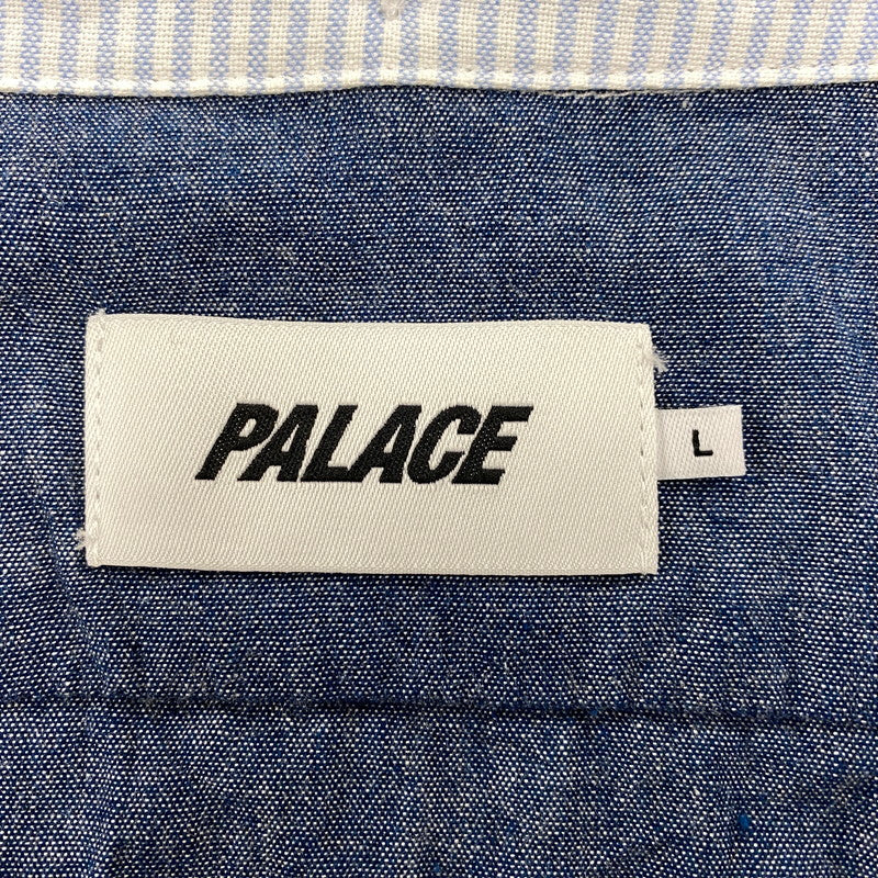 【中古品】【メンズ】 PALACE パレス HIPPY SALUTE SHIRT ヒッピー サルート シャツ トップス 長袖 142-260529-ya-10-izu サイズ：L カラー：ブルー×ホワイト 万代Net店
