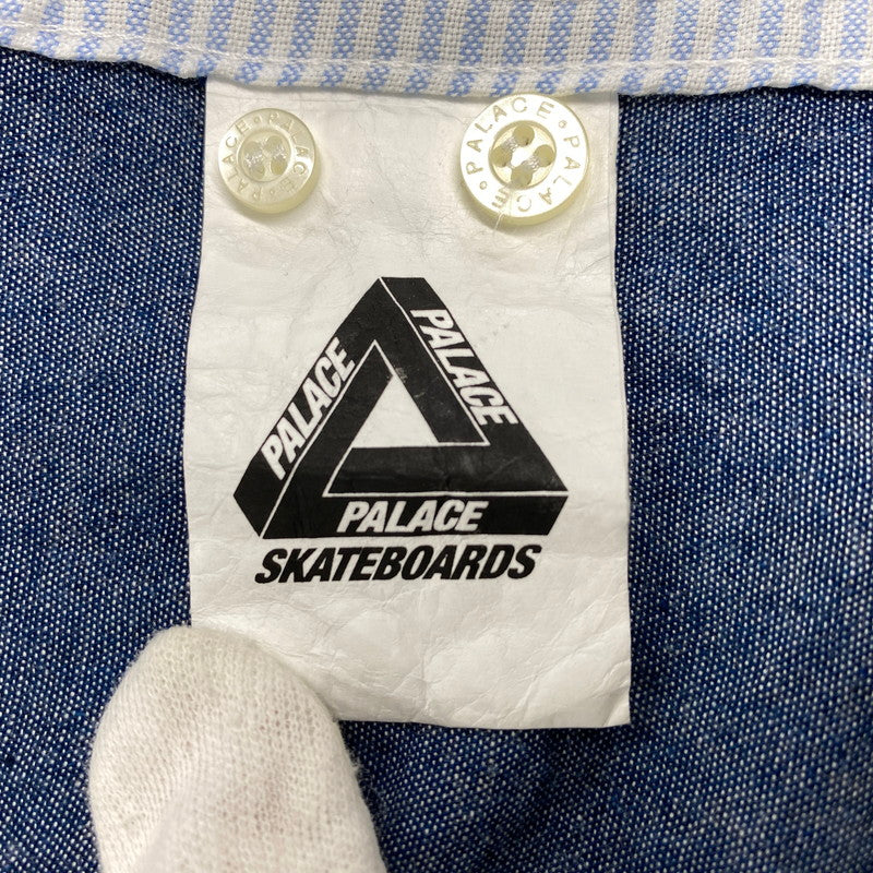 【中古品】【メンズ】 PALACE パレス HIPPY SALUTE SHIRT ヒッピー サルート シャツ トップス 長袖 142-260529-ya-10-izu サイズ：L カラー：ブルー×ホワイト 万代Net店