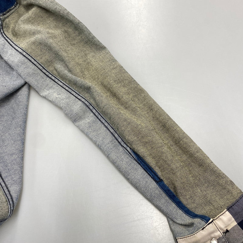 【中古品】【メンズ】 BLACK LABEL CRESTBRIDGE ブラックレーベル・クレストブリッジ PATCHWORK DENIM JACKET 51F17-116-28 パッチワーク デニムジャケット 141-260530-as-01-izu サイズ：L カラー：インディゴ 万代Net店