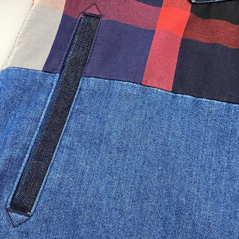 【中古品】【メンズ】 BLACK LABEL CRESTBRIDGE ブラックレーベル・クレストブリッジ PATCHWORK DENIM JACKET 51F17-116-28 パッチワーク デニムジャケット 141-260530-as-01-izu サイズ：L カラー：インディゴ 万代Net店