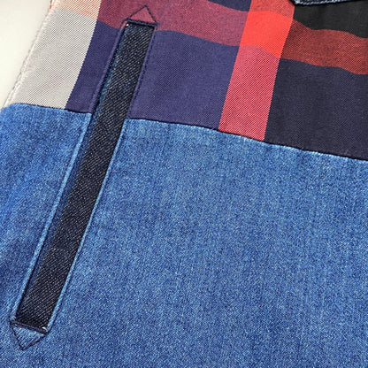【中古品】【メンズ】 BLACK LABEL CRESTBRIDGE ブラックレーベル・クレストブリッジ PATCHWORK DENIM JACKET 51F17-116-28 パッチワーク デニムジャケット 141-260530-as-01-izu サイズ：L カラー：インディゴ 万代Net店