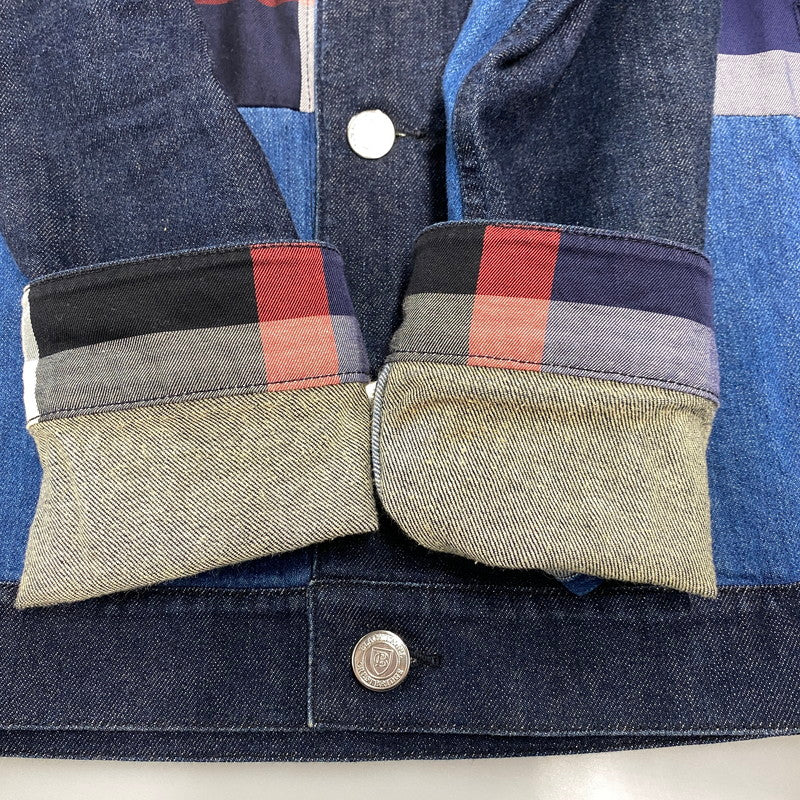 【中古品】【メンズ】 BLACK LABEL CRESTBRIDGE ブラックレーベル・クレストブリッジ PATCHWORK DENIM JACKET 51F17-116-28 パッチワーク デニムジャケット 141-260530-as-01-izu サイズ：L カラー：インディゴ 万代Net店