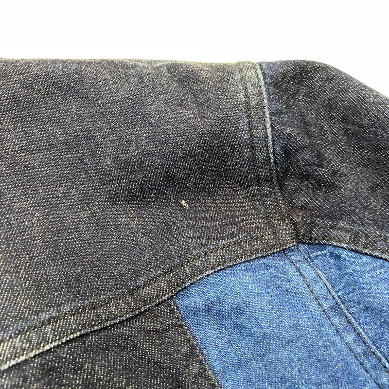 【中古品】【メンズ】 BLACK LABEL CRESTBRIDGE ブラックレーベル・クレストブリッジ PATCHWORK DENIM JACKET 51F17-116-28 パッチワーク デニムジャケット 141-260530-as-01-izu サイズ：L カラー：インディゴ 万代Net店