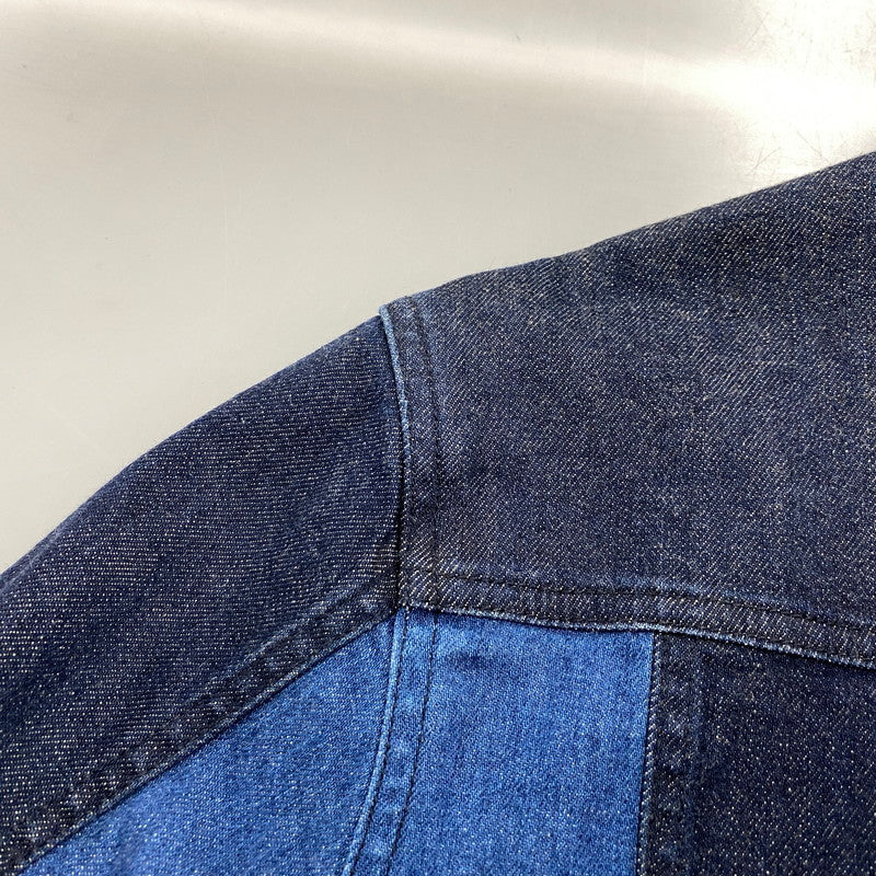 【中古品】【メンズ】 BLACK LABEL CRESTBRIDGE ブラックレーベル・クレストブリッジ PATCHWORK DENIM JACKET 51F17-116-28 パッチワーク デニムジャケット 141-260530-as-01-izu サイズ：L カラー：インディゴ 万代Net店