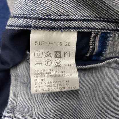 【中古品】【メンズ】 BLACK LABEL CRESTBRIDGE ブラックレーベル・クレストブリッジ PATCHWORK DENIM JACKET 51F17-116-28 パッチワーク デニムジャケット 141-260530-as-01-izu サイズ：L カラー：インディゴ 万代Net店