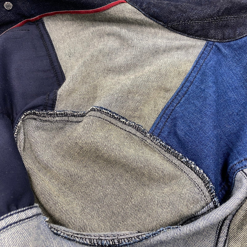 【中古品】【メンズ】 BLACK LABEL CRESTBRIDGE ブラックレーベル・クレストブリッジ PATCHWORK DENIM JACKET 51F17-116-28 パッチワーク デニムジャケット 141-260530-as-01-izu サイズ：L カラー：インディゴ 万代Net店