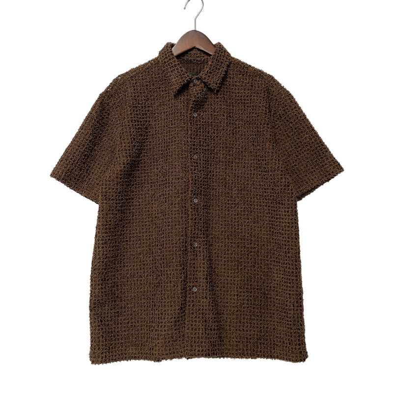 【中古美品】【メンズ】 JUHA ユハ 10230704-2 26SS FEATHER LACE SS SHIRT フェザー レース ショートスリーブ シャツ トップス 半袖 140-260529-cs-06-izu サイズ：4 カラー：ブラウン 万代Net店