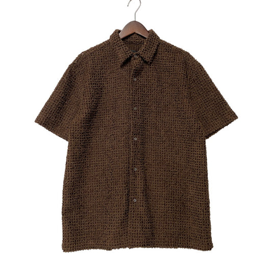 【中古美品】【メンズ】 JUHA ユハ 10230704-2 26SS FEATHER LACE SS SHIRT フェザー レース ショートスリーブ シャツ トップス 半袖 140-260529-cs-06-izu サイズ：4 カラー：ブラウン 万代Net店