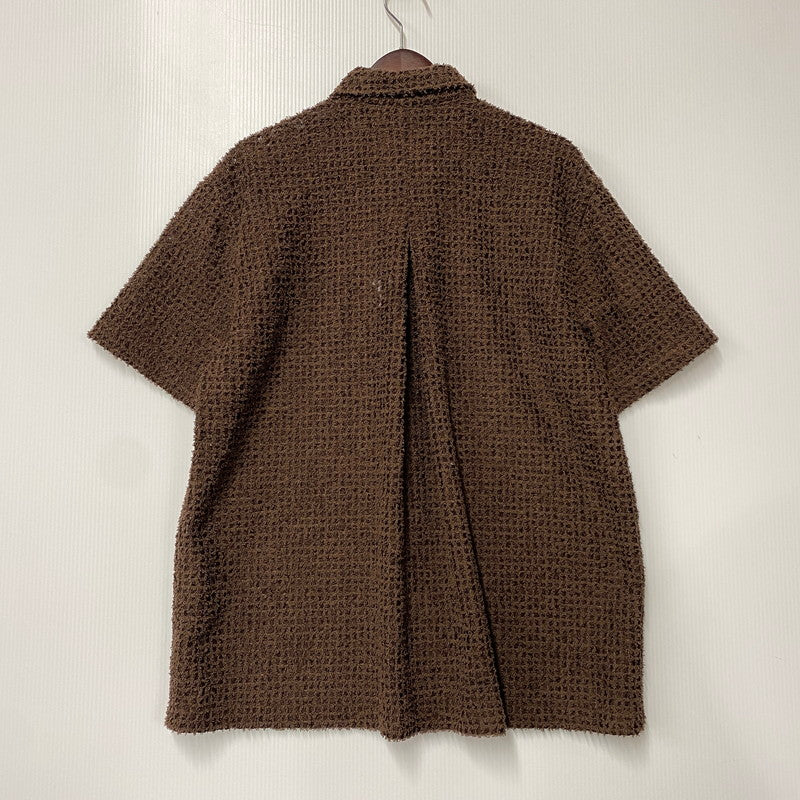 【中古美品】【メンズ】 JUHA ユハ 10230704-2 26SS FEATHER LACE SS SHIRT フェザー レース ショートスリーブ シャツ トップス 半袖 140-260529-cs-06-izu サイズ：4 カラー：ブラウン 万代Net店