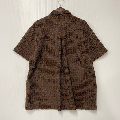 【中古美品】【メンズ】 JUHA ユハ 10230704-2 26SS FEATHER LACE SS SHIRT フェザー レース ショートスリーブ シャツ トップス 半袖 140-260529-cs-06-izu サイズ：4 カラー：ブラウン 万代Net店
