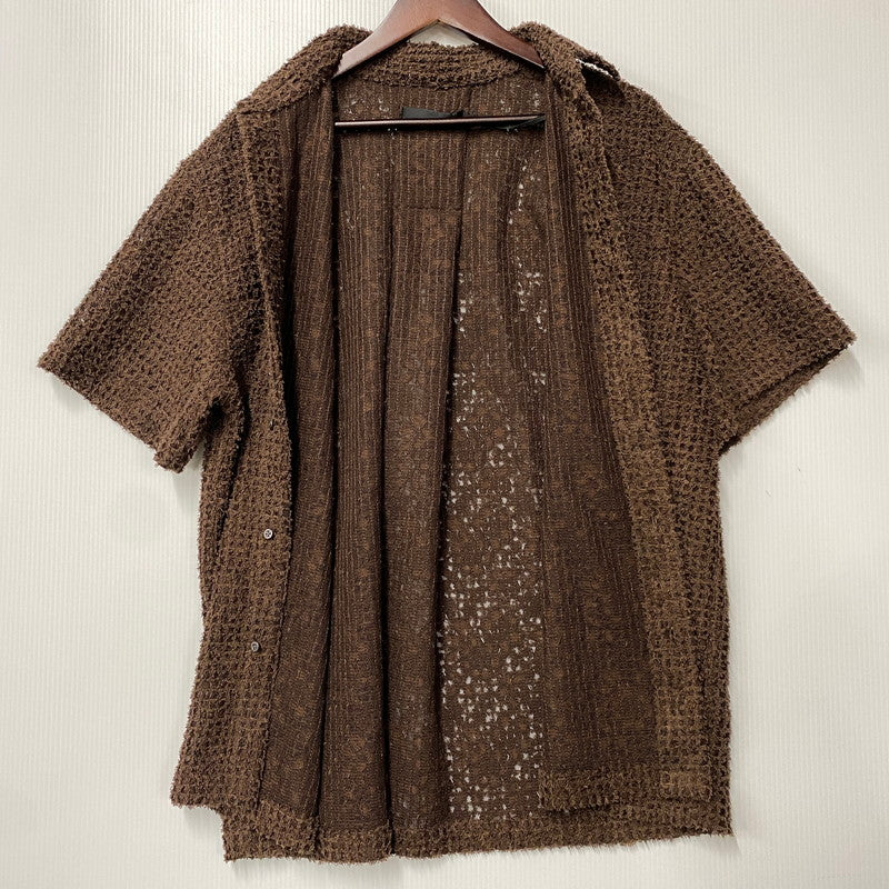 【中古美品】【メンズ】 JUHA ユハ 10230704-2 26SS FEATHER LACE SS SHIRT フェザー レース ショートスリーブ シャツ トップス 半袖 140-260529-cs-06-izu サイズ：4 カラー：ブラウン 万代Net店
