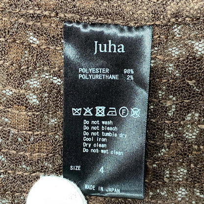 【中古美品】【メンズ】 JUHA ユハ 10230704-2 26SS FEATHER LACE SS SHIRT フェザー レース ショートスリーブ シャツ トップス 半袖 140-260529-cs-06-izu サイズ：4 カラー：ブラウン 万代Net店