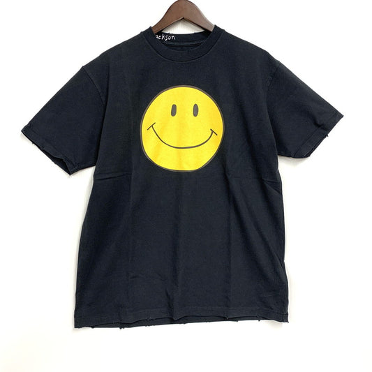 【中古美品】【メンズ】 HANDTEX ハンドテックス × MASAYOSHI WATANABE HT3-CST-JM6 SMILE PRINT SS TEE スマイル プリント ショートスリーブ Tシャツ トップス 145-260530-kh-12-izu サイズ：M カラー：ブラック 万代Net店