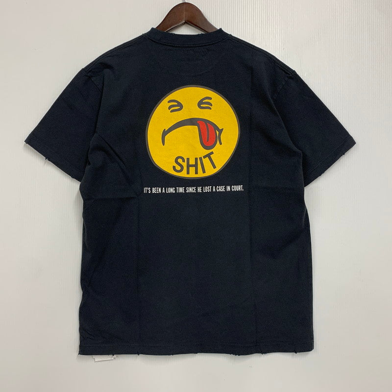 【中古美品】【メンズ】 HANDTEX ハンドテックス × MASAYOSHI WATANABE HT3-CST-JM6 SMILE PRINT SS TEE スマイル プリント ショートスリーブ Tシャツ トップス 145-260530-kh-12-izu サイズ：M カラー：ブラック 万代Net店