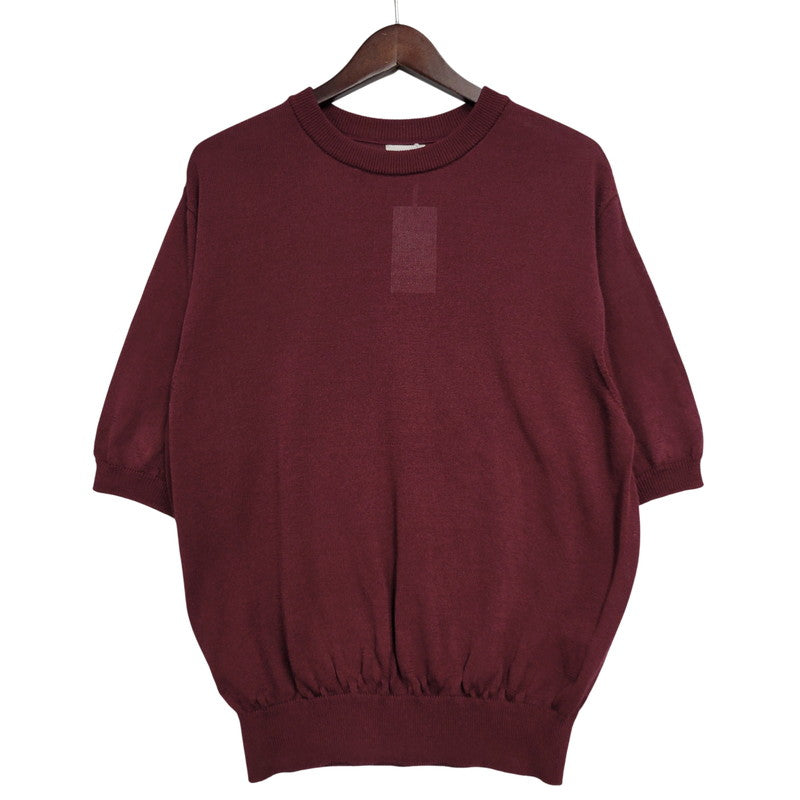 【中古美品】【メンズ】 BLANC YM ブランワイエム WIDE KNIT T-SHIRT BL-26S-KT ワイドニットTシャツ 140-260530-as-14-izu サイズ：S カラー：BURGUNDY 万代Net店